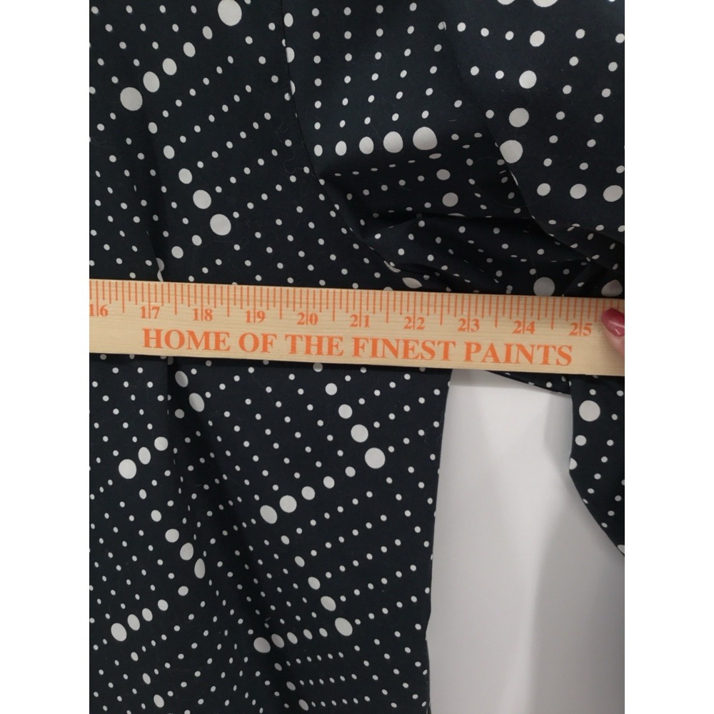 Foxcroft Womens XL Wrinkle Free Button Down Shirt Black White Polka Dot GG22 - Picture 5 of 10